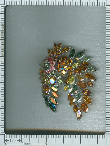 Broche Broche vintage années 1970 en or blanc 18K et diamants fantaisie 58 Facettes 21092-0149
