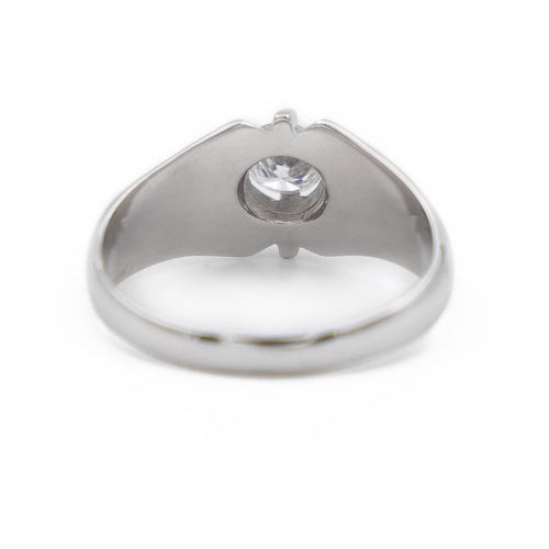 Bague 63 Bague solitaire en or blanc 18 carats avec diamant taille brillant 58 Facettes 2133833CN