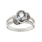 Bague 56 Bague en or blanc 18 ct avec aquamarine et diamants 58 Facettes 21456