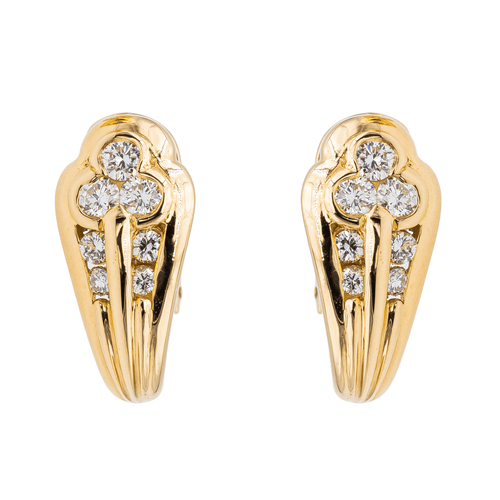 Boucles d'oreilles Boucles d’oreilles - Pavage de diamants en or jaune 18 carats 58 Facettes 2179606CN