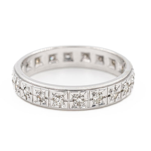 Bague 53 Bague Alliance Or blanc Diamant 58 Facettes 2201713CN