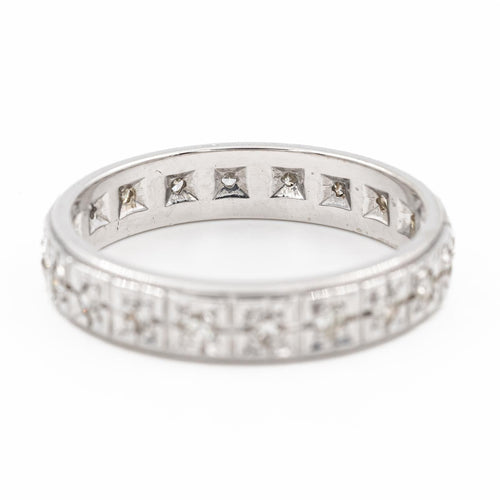 Bague 53 Bague Alliance Or blanc Diamant 58 Facettes 2201713CN