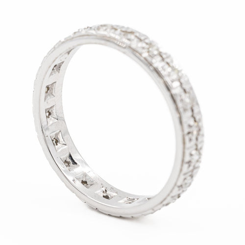 Bague 53 Alliance - Bague en or blanc 18 carats et diamants 58 Facettes 2201713CN