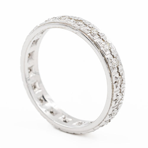 Bague 53 Alliance - Bague en or blanc 18 carats et diamants 58 Facettes 2201713CN