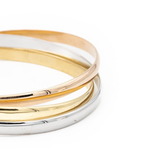 Bracelet Bracelet trois ors en or blanc, or jaune et or rose 18 carats 58 Facettes 2201733CN