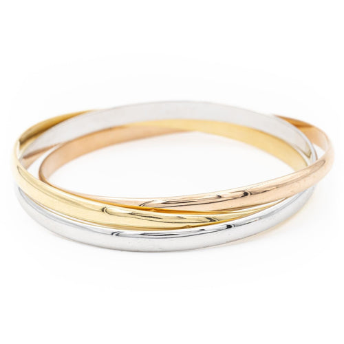 Bracelet Bracelet trois ors en or blanc, or jaune et or rose 18 carats 58 Facettes 2201733CN