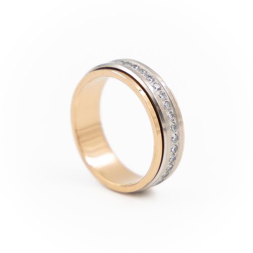 Bague 53 Bague Alliance Or rose, Or blanc Diamant 58 Facettes 2201988CN