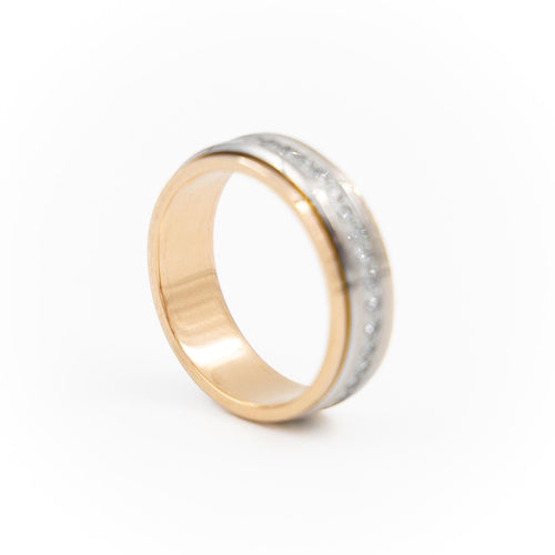 Bague 54 Alliance - Bague en or blanc et or rose 18 carats avec diamants 58 Facettes 2201988CN