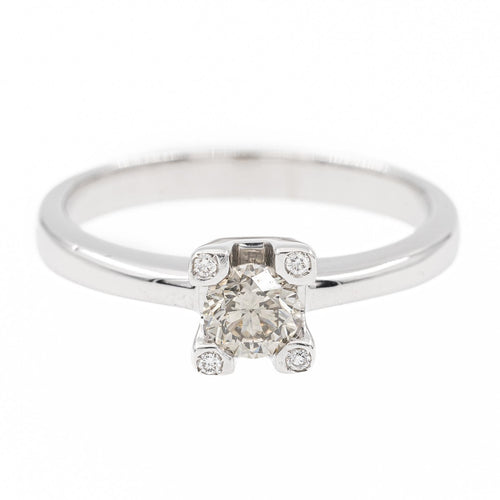 Bague 58 Bague solitaire en or blanc 18 carats et diamants 58 Facettes 2208894CN