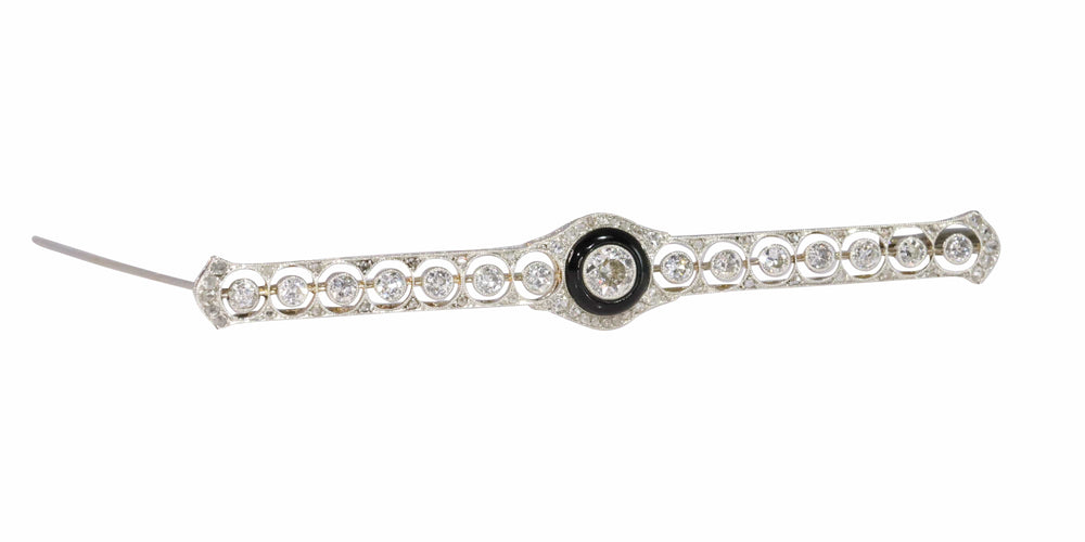 Broche Broche barrette Art déco en platine et or blanc 18K avec diamants 58 Facettes 22167-0003