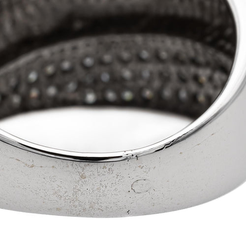 Bague 56 Bague bandeau en or blanc 18 carats sertie de diamants 58 Facettes 2217819CN