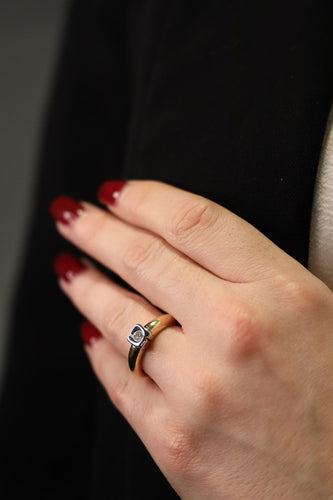 Bague 53 Bague en or jaune et or blanc 18 carats sertie d’un diamant 58 Facettes 2218648CN