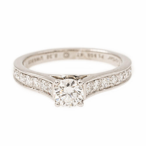 Bague 47 Cartier 1895 - Bague solitaire en platine et diamants 58 Facettes 2220708CN