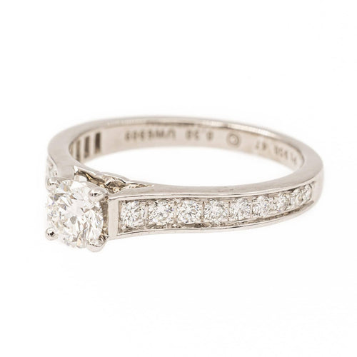 Bague 47 Cartier Bague Solitaire 1895 Platine Diamant 58 Facettes 2220708CN
