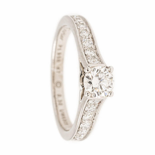 Bague 47 Cartier Bague Solitaire 1895 Platine Diamant 58 Facettes 2220708CN