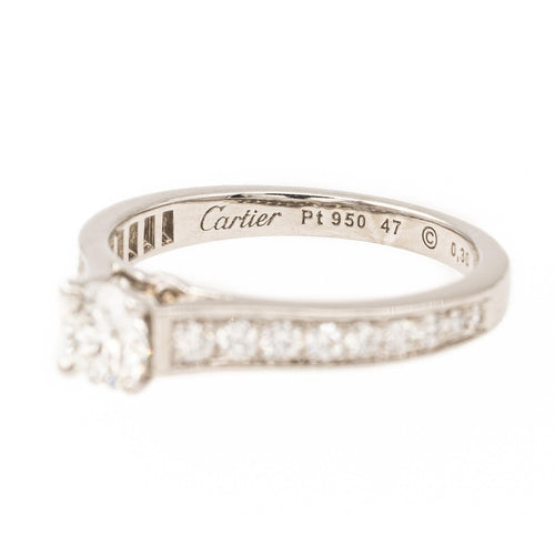Bague 47 Cartier Bague Solitaire 1895 Platine Diamant 58 Facettes 2220708CN