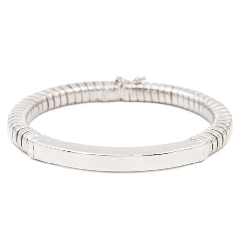 Bracelet Bracelet maille tubogas en or blanc 18 carats 58 Facettes 2231637CN