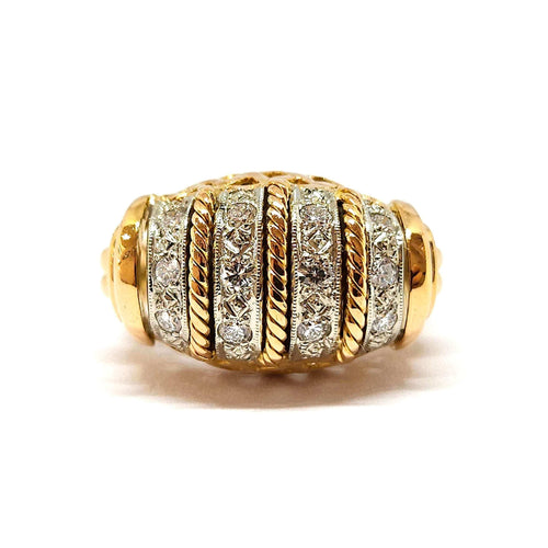 Bague 52 Bague ancienne diamants or jaune 58 Facettes