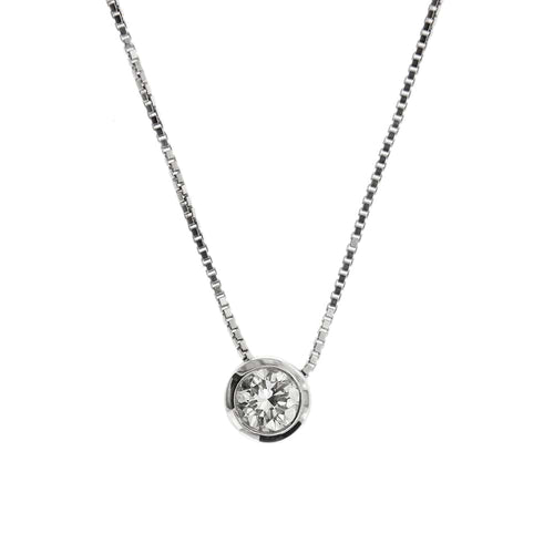 Collier Collier solitaire - Chaîne vénitienne en or blanc 18 ct et diamant 0,50 ct 58 Facettes 22378