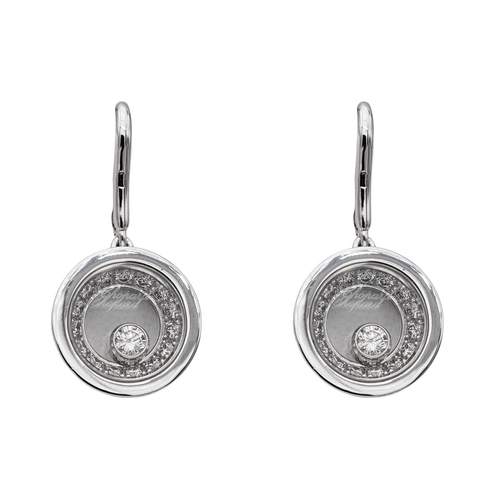Boucles d'oreilles Chopard Boucles d'oreilles Happy Diamonds Or blanc Diamant 58 Facettes 2238632CN