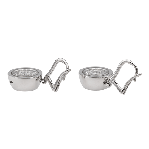 Boucles d'oreilles Chopard Happy Diamonds - Boucles d'oreilles en or blanc et diamants 58 Facettes 2238632CN