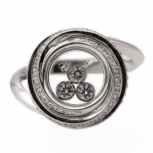 Bague 48 Chopard Happy Diamonds Emotion - Bague en or blanc et diamants 58 Facettes 2238633CN