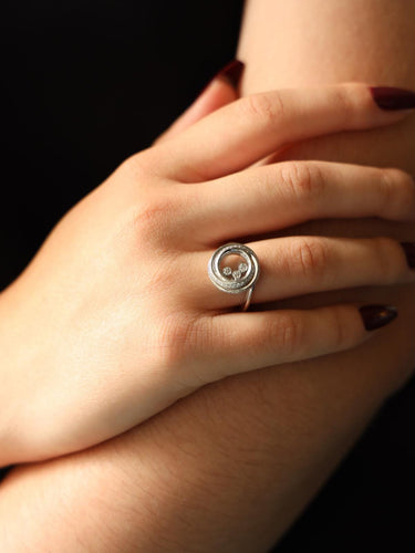 Bague 48 Chopard Bague Happy Diamonds Or blanc Diamant 58 Facettes 2238633CN