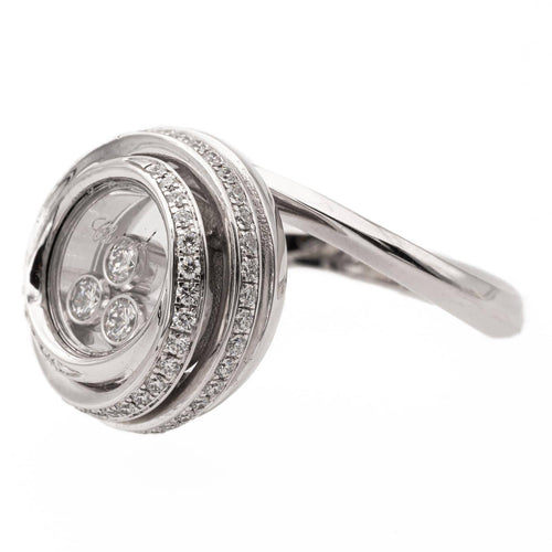 Bague 48 Chopard Bague Happy Diamonds Or blanc Diamant 58 Facettes 2238633CN