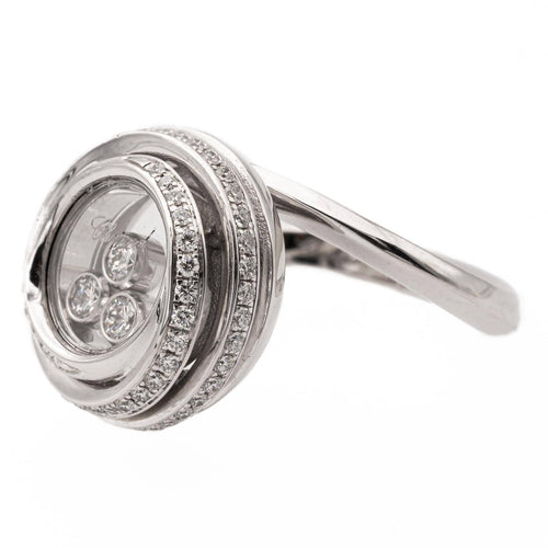 Bague 48 Chopard Happy Diamonds Emotion - Bague en or blanc et diamants 58 Facettes 2238633CN