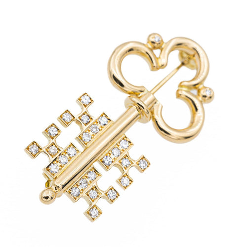 Broche Broche clé en or jaune 18 carats et diamants 58 Facettes 2238634CN