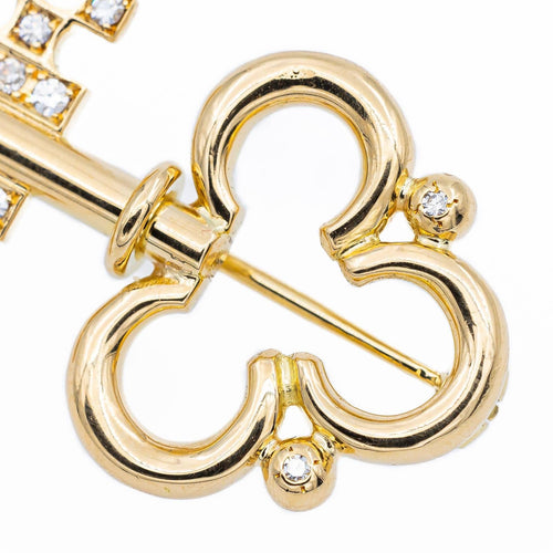 Broche Broche clé en or jaune 18 carats et diamants 58 Facettes 2238634CN