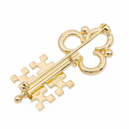 Broche Broche clé en or jaune 18 carats et diamants 58 Facettes 2238634CN