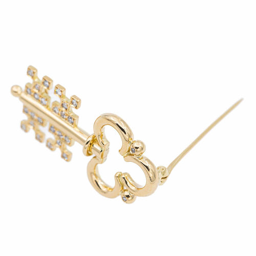 Broche Broche clé en or jaune 18 carats et diamants 58 Facettes 2238634CN