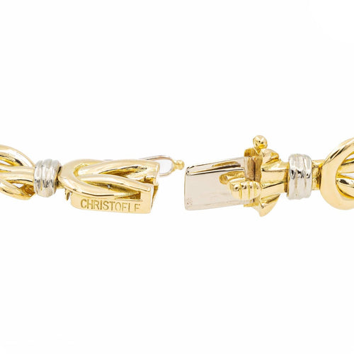 Collier Christofle - Collier motif nœud plat en or jaune et or blanc 58 Facettes 2238751CN