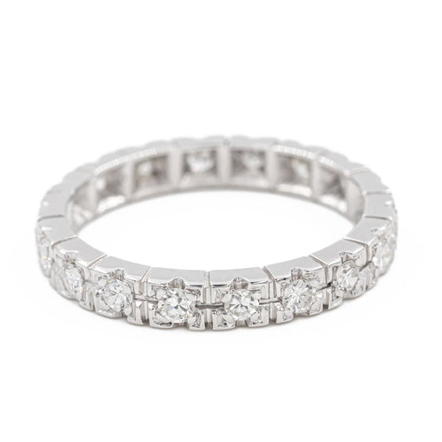 Bague 57 Bague Alliance Or blanc Diamant 58 Facettes 2242414CN