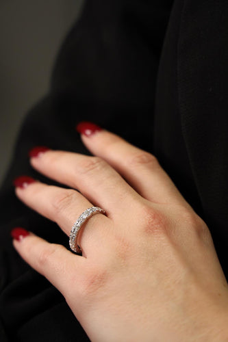 Bague 57 Bague Alliance Or blanc Diamant 58 Facettes 2242414CN