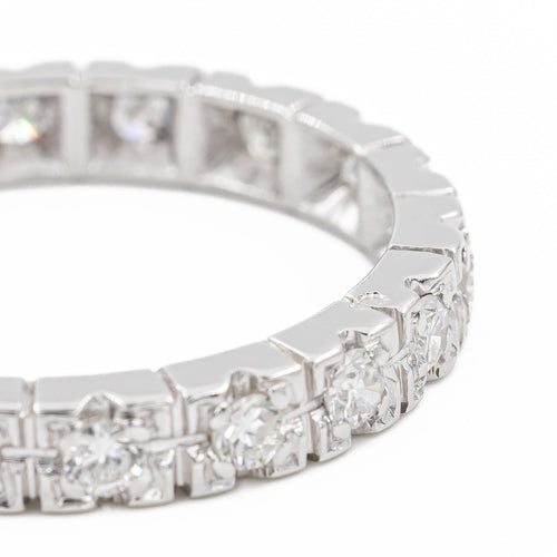 Bague 57 Bague Alliance Or blanc Diamant 58 Facettes 2242414CN