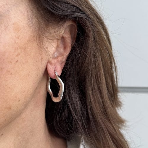 Boucles d'oreilles Boucles d’oreilles à bord ondulé en or blanc 18 ct 58 Facettes 22479