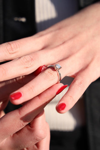 Bague 53 Diamani - Bague solitaire en or blanc 18 carats et diamants 58 Facettes 2259916CN