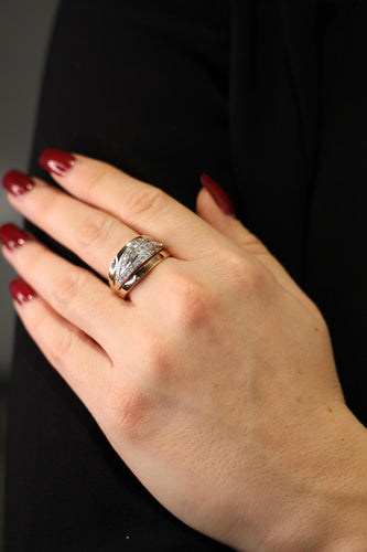 Bague 58 Bague Or rose, Or blanc Diamant 58 Facettes 2264470CN