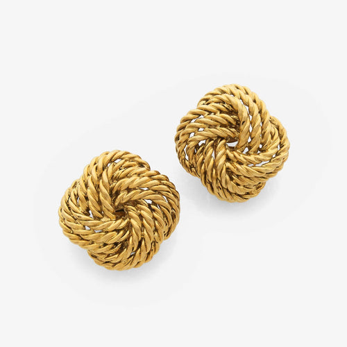 Boucles d'oreilles Boucheron Vannerie - Clips d'oreilles vintage en or jaune 18k 58 Facettes 22704