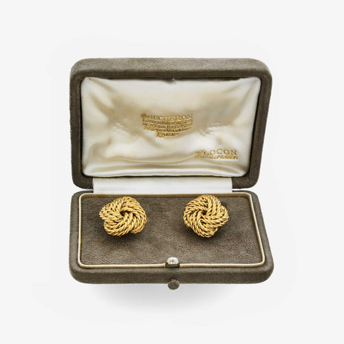 Boucles d'oreilles Boucheron Vannerie - Clips d'oreilles vintage en or jaune 18k 58 Facettes 22704