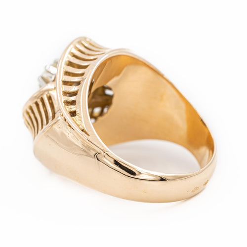 Bague 51 Bague rétro tourbillon en or jaune 18 carats et diamant 58 Facettes 2270589CN