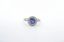 Bague 55 Bague en platine au saphir rond et diamants 58 Facettes 22712 25089