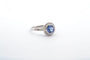 Bague 55 Bague en platine au saphir rond et diamants 58 Facettes 22712 25089