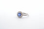 Bague 55 Bague en platine au saphir rond et diamants 58 Facettes 22712 25089