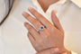 Bague 55 Bague en platine au saphir rond et diamants 58 Facettes 22712 25089