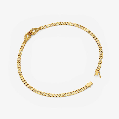 Collier Boucheron - Collier chaîne en or jaune 18k avec rubis et diamants 58 Facettes 22712