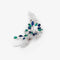 Broche Broche gerbe - Multi-gemmes en platine et or 18K avec diamants 58 Facettes 22722