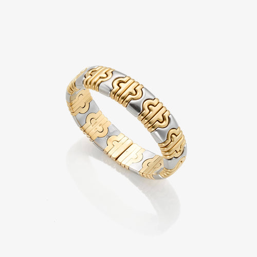 Bracelet Bulgari Parentesi - Bracelet jonc en or 18 ct et acier 58 Facettes 22736